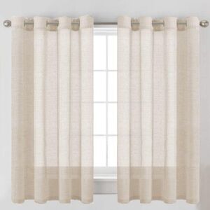 New H.VERSAILTEX Linen Curtains Natural
Linen Mix Semi-Sheer Curtains 2 Panels.